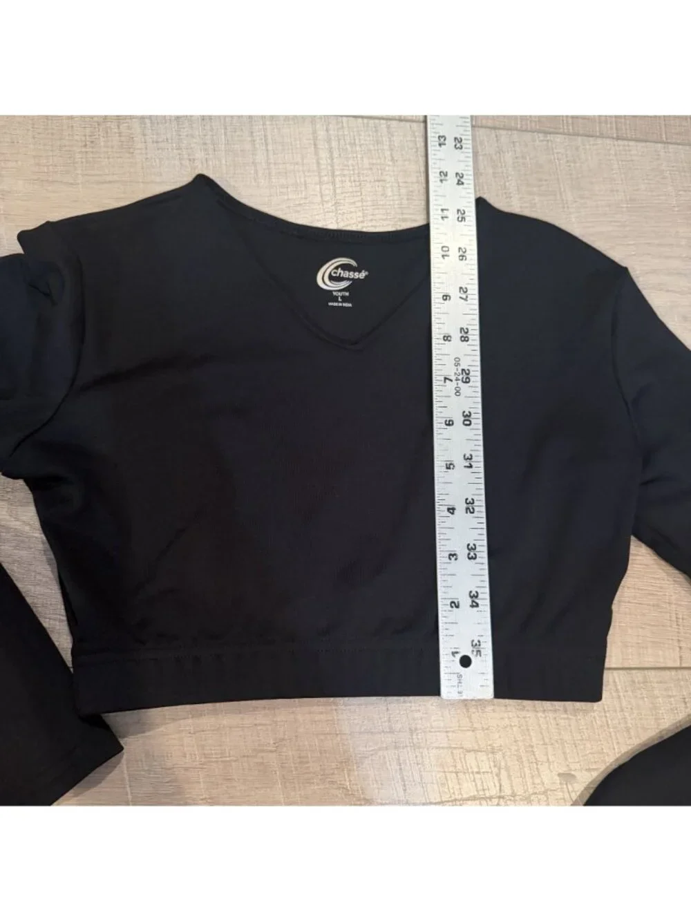 Chasse Youth Large Long Sleeve Cropped Dance Shirt Competition Dance Base